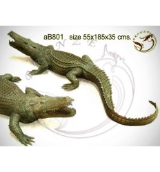 Bronze animalier : crocodile en bronze ab801-100 ( H .35 x L .190 Cm )