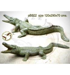 Bronze animalier : crocodile en bronze ab802-100 ( H .70 x L .290 Cm )