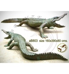 Bronze animalier : crocodile en bronze ab803-100 ( H .80 x L .390 Cm )