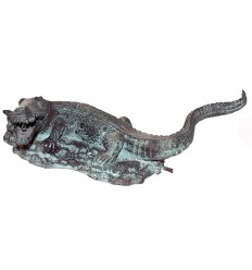 Bronze animalier : crocodile en bronze BRZ0784 ( H .12 x L .63 Cm )