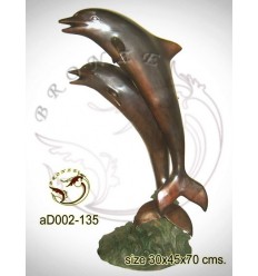 Bronze animalier : dauphin en bronze ad002-135 ( H .96 x L .65 Cm )