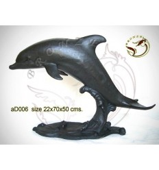 Bronze animalier : dauphin en bronze ad006-100 ( H .50 x L .70 Cm )