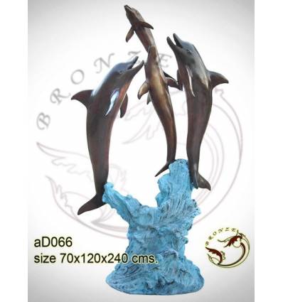 Bronze animalier : dauphin en bronze ad066-100 ( H .240 x L .120 Cm )