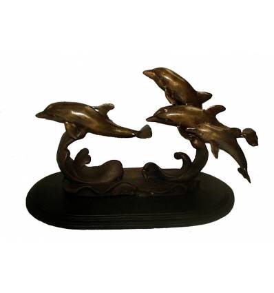 Bronze animalier : dauphin en bronze BRZ0373 ( H .20 x L .35 Cm ) Poids : 4 Kg 