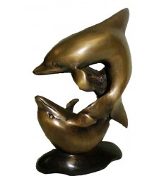 Bronze animalier : dauphin en bronze BRZ0581 ( H .22 x L .15 Cm ) Poids : 3 Kg 