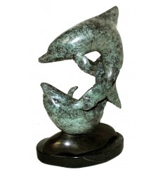 Bronze animalier : dauphin en bronze BRZ0581V-SM ( H .22 x L . Cm ) Poids : 2 Kg 