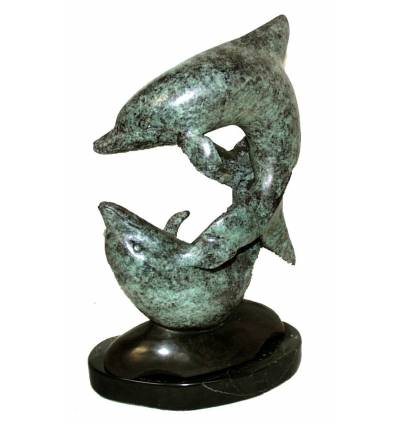 Bronze animalier : dauphin en bronze BRZ0581V-SM ( H .22 x L . Cm ) Poids : 2 Kg 