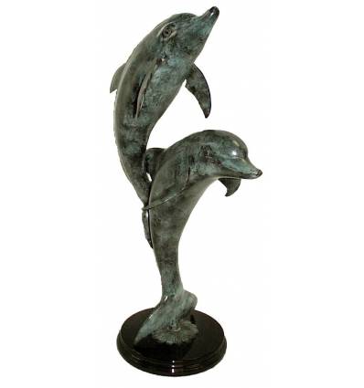 Bronze animalier : dauphin en bronze BRZ0627-SM ( H .66 x L . Cm ) Poids : 7 Kg 