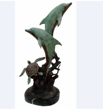 Bronze animalier : dauphin en bronze BRZ1220 ( H .86 x L .51 Cm ) Poids : 20 Kg 
