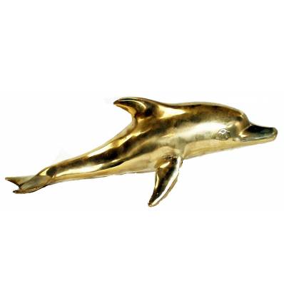 Bronze animalier : dauphin en bronze BRZ535O  ( H . x L . Cm )