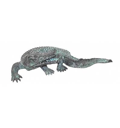 Bronze animalier : crocodile en bronze BRZ0209V  ( H .58 x L .33 Cm )  Poids : 4 Kg 