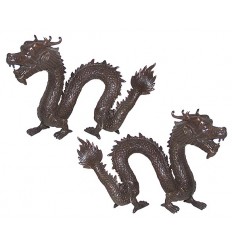 dragon en bronze BRZ0642-7 ( H .18 x L .25 Cm )