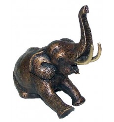 Bronze animalier : éléphant en bronze BRZ0585 ( H .17 x L .17 Cm ) Poids : 2 Kg 
