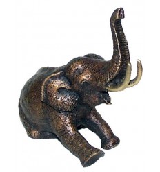 Éléphant en bronze BRZ0585 (H.17 x L.17 cm)