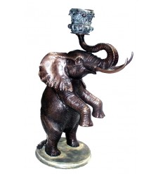 Bronze animalier : éléphant en bronze BRZ0788-VERRE ( H .81 x L .51 Cm )