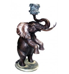 Éléphant en bronze BRZ0788-VERRE (H.81 x L.51 cm)