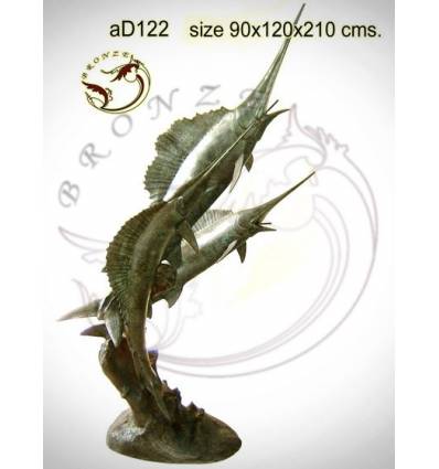 Bronze animalier : espadon en bronze ad122-100 ( H .210 x L .120 Cm )