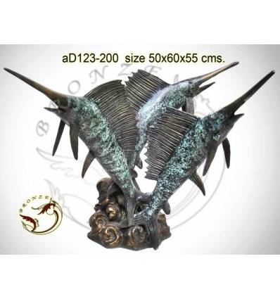 Bronze animalier : espadon en bronze ad123-200 ( H .55 x L .60 Cm )