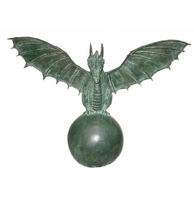 Bronze animalier : dragon en bronze BRZ1160 ( H .71 x L .91 Cm ) Poids : 19 Kg 