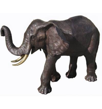 Bronze animalier :Eléphant en bronze BRZ1087 ( H .114 x L .178 Cm ) Poids : 136 Kg 