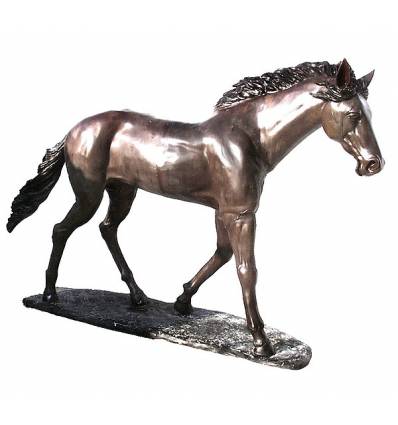 Bronze animalier :Cheval en bronze BRZ0736  ( H .185 x L .294 Cm )