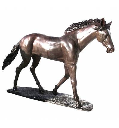 Bronze animalier :Cheval en bronze BRZ0736 ( H .185 x L .294 Cm )