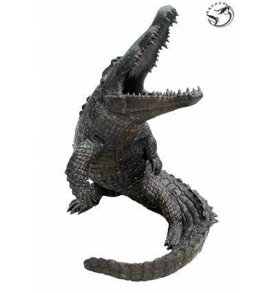 Bronze animalier :Crocodile en bronze BRZ1080 ( H .104 x L :71 Cm ) Poids : 50 Kg 