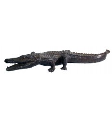 Bronze animalier :Crocodile en bronze BRZ126 ( H .15 x L :110 Cm ) Poids : 9 Kg 