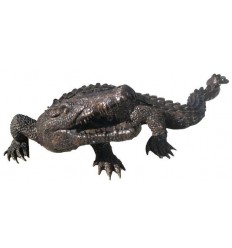 Crocodile en bronze BRZ0044  ( H .60 x L :182 Cm )  Poids : 60 Kg 