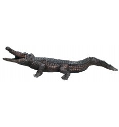 Crocodile en bronze BRZ0783 ( H .71 x L :279 Cm ) Poids : 80 Kg 