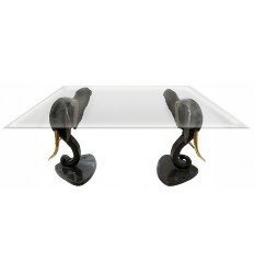Table basse de salon en bronze BRZ0354 ( H .76 x L .87 Cm ) Poids : 65 Kg 