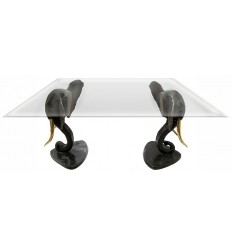 Table basse de salon en bronze BRZ0354 ( H .76 x L .87 Cm ) Poids : 66.5 Kg 