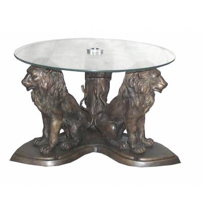 Table basse de salon en bronze BRZ0419  ( H .43 x L .68 Cm )  Poids : 28 Kg 