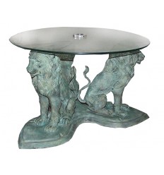 Table basse de salon en bronze BRZ0419V ( H .43 x L .68 Cm ) Poids : 28 Kg 