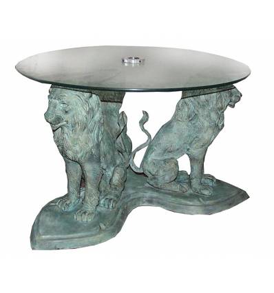 Table basse de salon en bronze BRZ0419V ( H .43 x L .68 Cm ) Poids : 28 Kg 