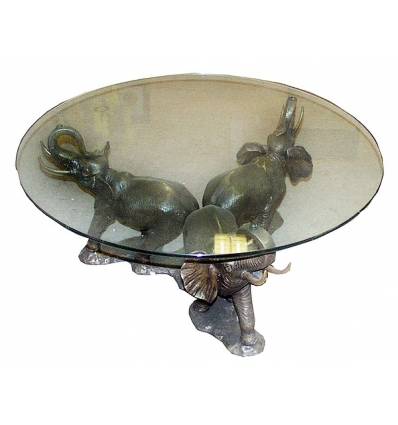 Table basse de salon en bronze BRZ0401  ( H .48 x L .88 Cm )  Poids : 25 Kg 