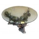 Table basse de salon en bronze BRZ0401  ( H .48 x L .88 Cm )  Poids : 25 Kg 