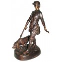 Sculpture en bronze - chasseur BRZ1379 ( H .42 x L .26 Cm ) Poids : 4.5 Kg 