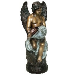 Sculpture d'ange en bronze BRZ0762 ( H .73 x L . Cm ) Poids : 14 Kg 