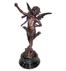 Sculpture d'ange en bronze BRZ1056/SM053 ( H .71 x L .38 Cm )