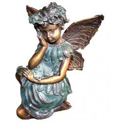 Sculpture d'ange en bronze BRZ1113 ( H .13 x L .10 Cm ) Poids : 1 Kg 