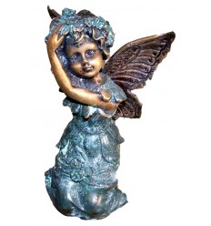 Sculpture d'ange en bronze BRZ1114 ( H .13 x L .10 Cm ) Poids : 0.6 Kg 