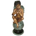 Sculpture d'ange en bronze BRZ1157 ( H .51 x L . Cm ) Poids : 9 Kg 