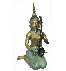 Sculpture de musicien en bronze BRZ0266 ( H .86 x L .45 Cm ) Poids : 17 Kg 