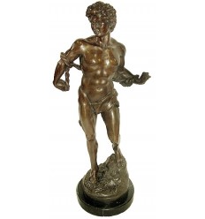 Sculpture d'homme en bronze BRZ1031/SM036 ( H .66 x L .30 Cm ) Poids : 14 Kg 