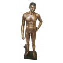 Sculpture d'homme en bronze BRZ1126 ( H .68 x L . Cm ) Poids : 8 Kg 