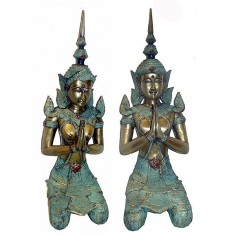 Sculpture divinité asiatique en bronze BRZ0264-17 ( H .44 x L . Cm )