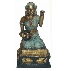 Sculpture divinité asiatique en bronze BRZ0326 ( H .20 x L .12 Cm ) Poids : 1 Kg 