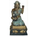 Sculpture divinité asiatique en bronze BRZ0326 ( H .20 x L .12 Cm ) Poids : 1 Kg 