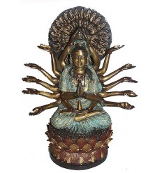 Sculpture divinité asiatique en bronze BRZ0327 ( H .31 x L .22 Cm )